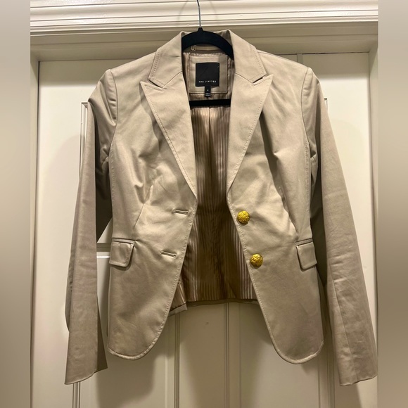 Khaki blazer/suit Jacket size 4 with gold buttons from The Limited - Picture 2 of 5